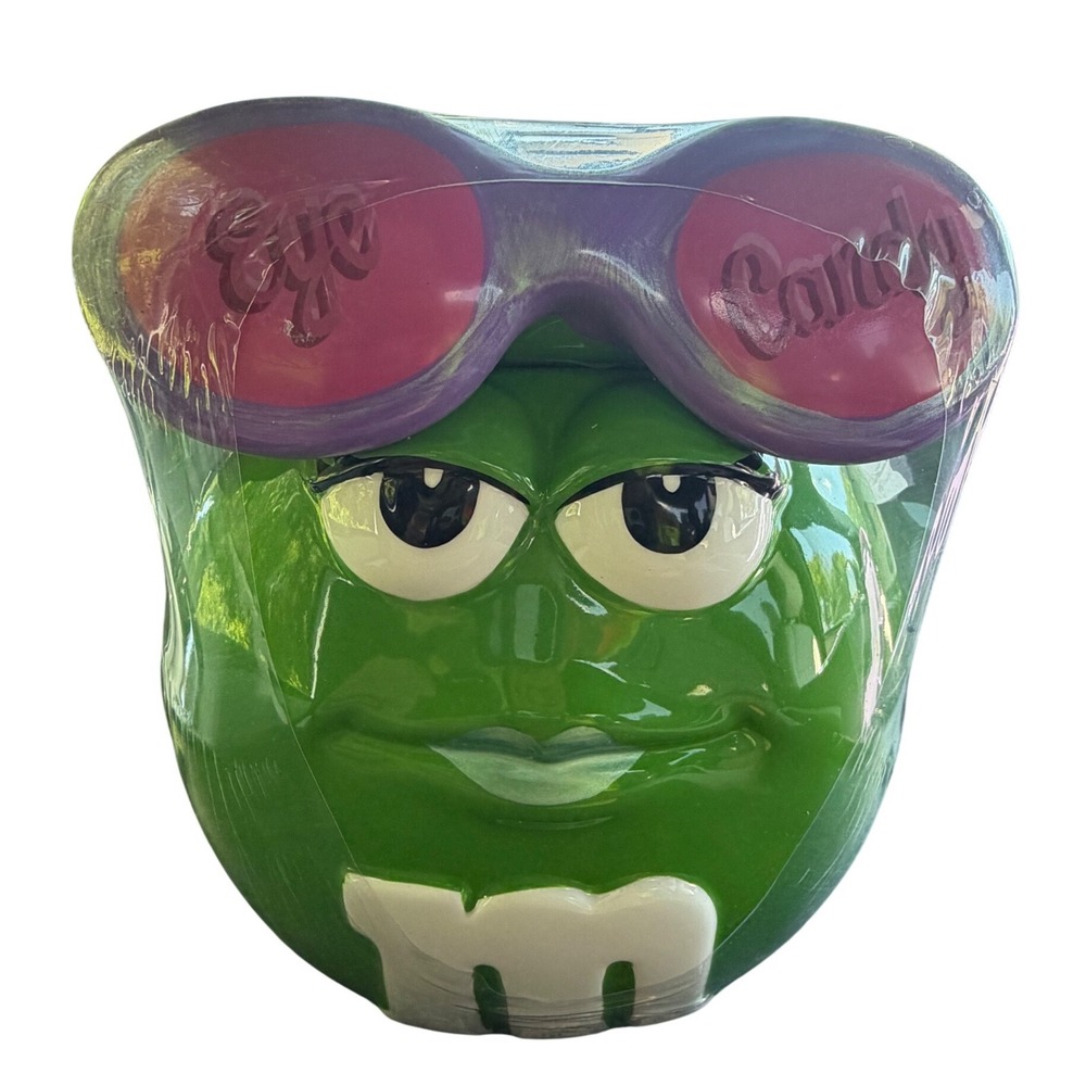 Green M&M Ms Green Eye Candy Ceramic Jar Galerie‎ 2007 Vintage New Sealed